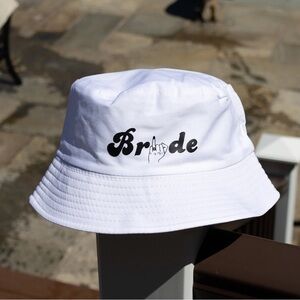 White Bride Bucket Hat, Bride Bridal Accessories, Bridesmaid Bachelorette Gift
